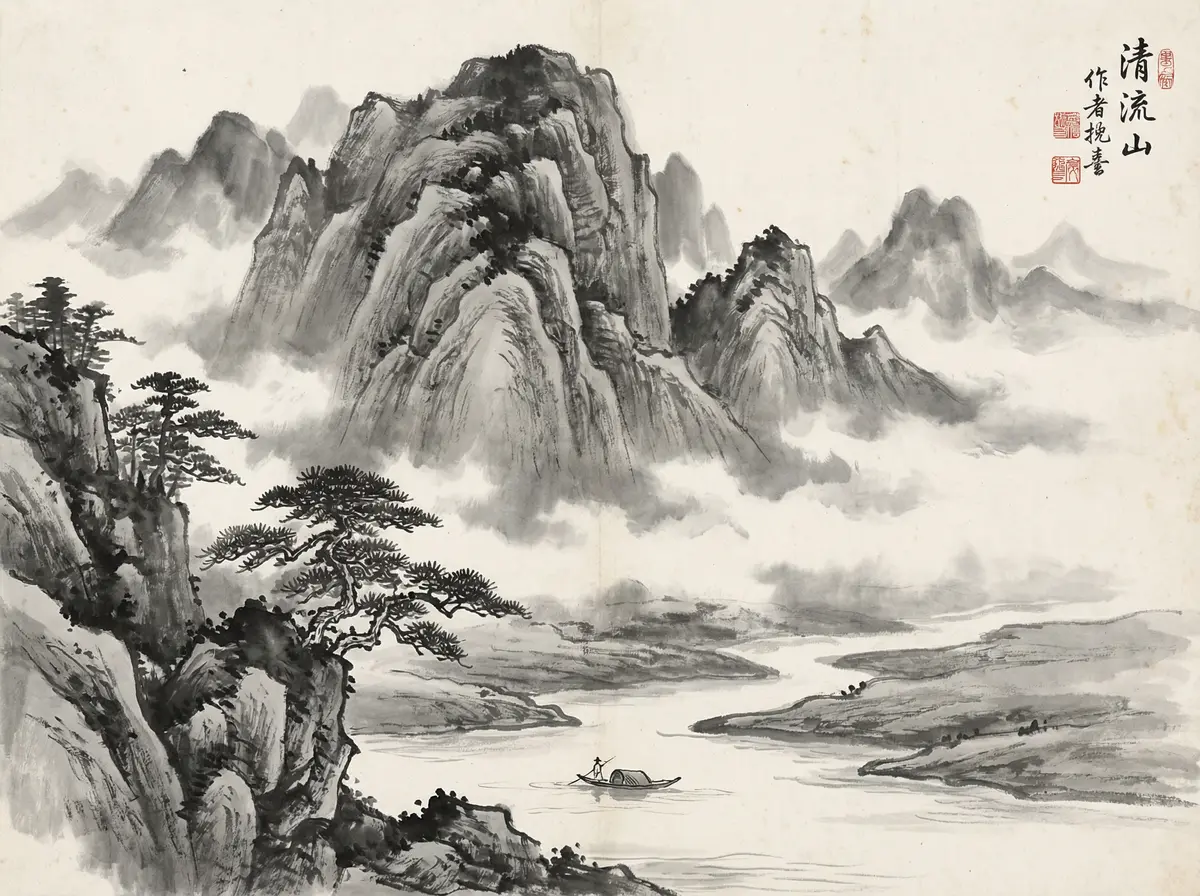 澳门新葡京金沙国际远山云雾水墨画意境